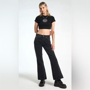 Ragged Priest Dakota Boot Cut Jean in Charcoal Black Size 24 Grunge Streetwear